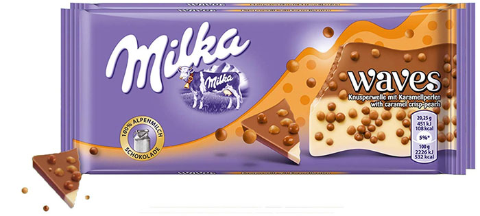 Milka Waves - Caramel Crisp-Pearls (81g)