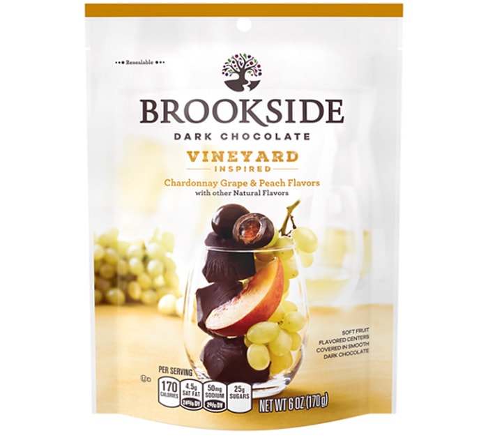 Brookside Dark Chocolate Vineyard Inspired Chardonnay Grape & Peach Flavors
