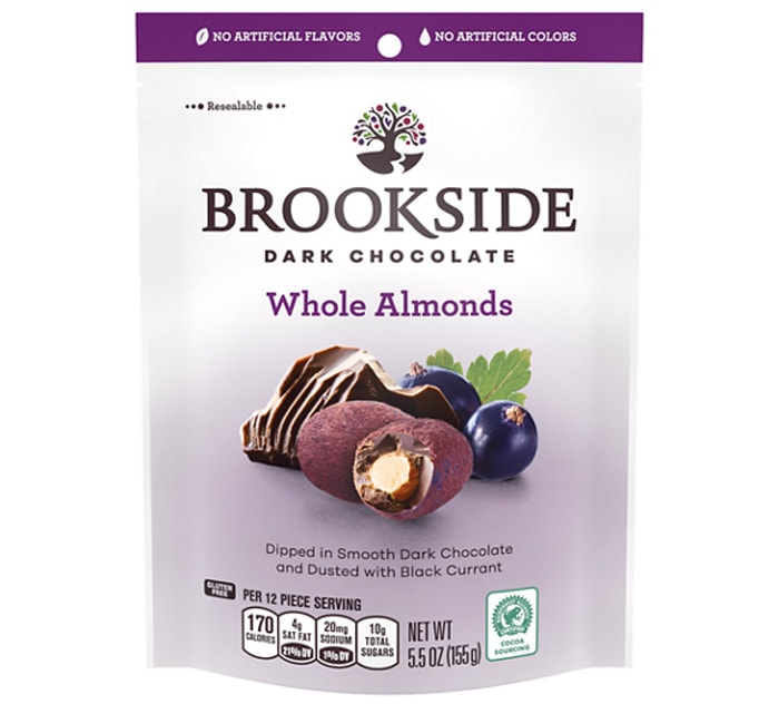 Brookside Dark Chocolate Whole Almonds Dusted with Black Currant
