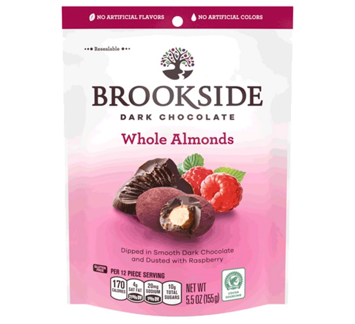 Brookside Dark Chocolates Whole Almonds Dusted with Raspberry